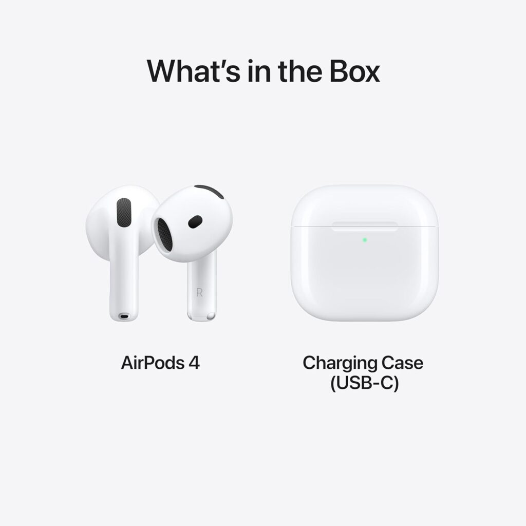 Apple AirPods 4th Gen with charging case on desk